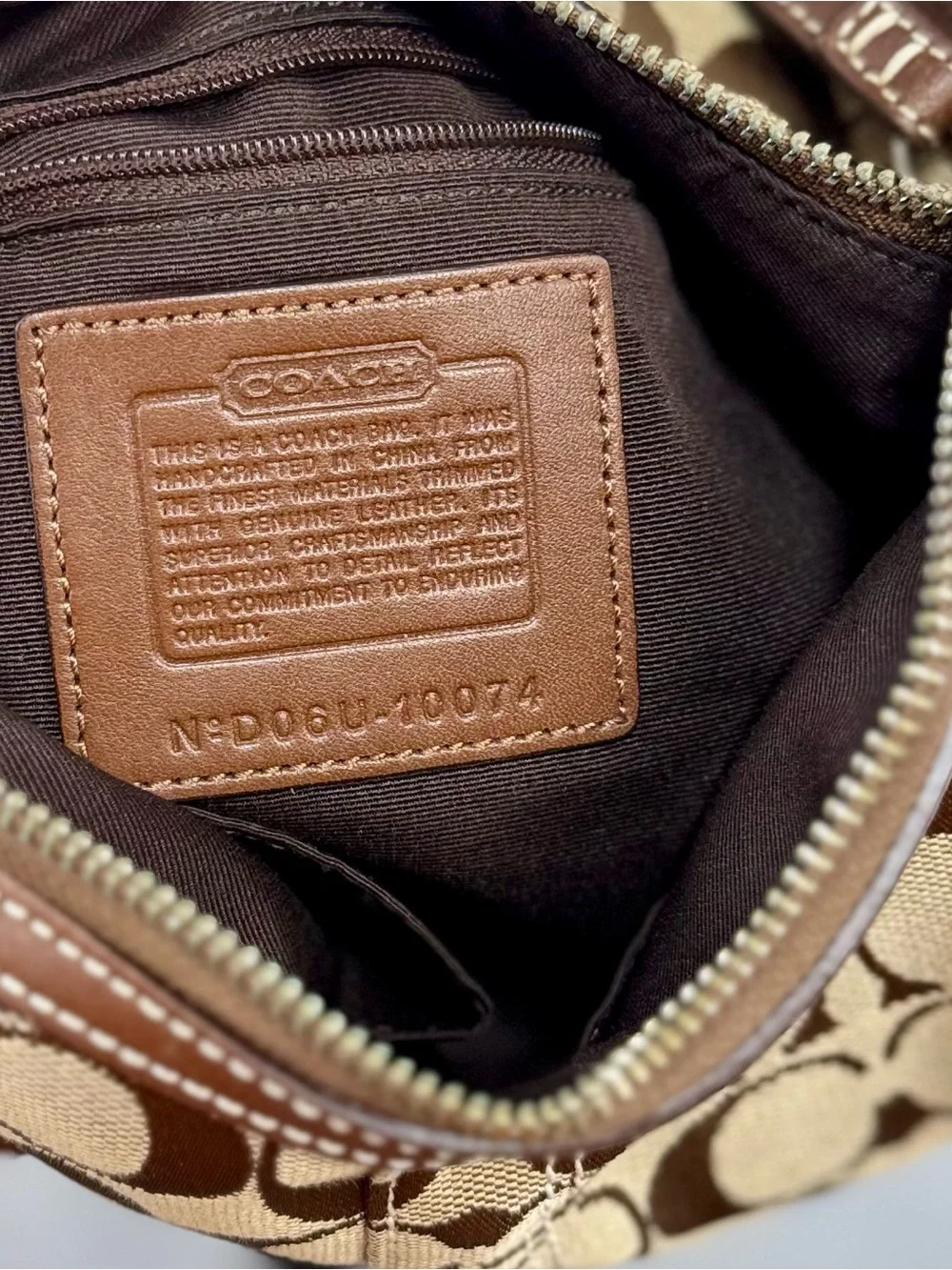 Vintage Coach Soho Signature Hobo Bag Canvas/Leather Brown 10074 Y2K